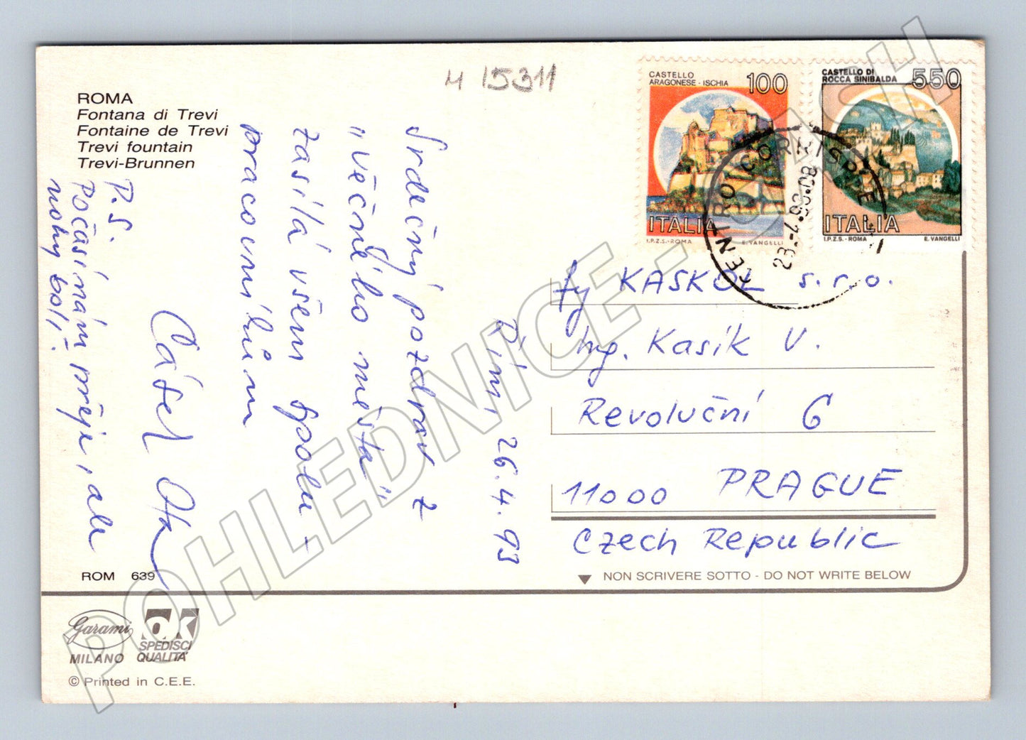 Pohlednice Řím – Fontána di Trevi (M15311)