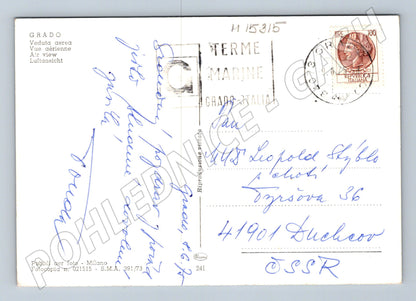 Pohlednice Grado – letecký pohled 1973 (M15315)