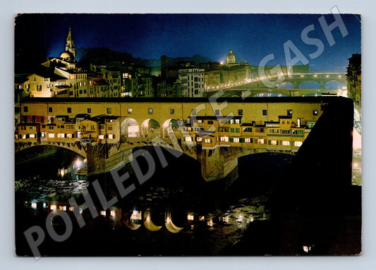 Pohlednice Florencie – Ponte Vecchio v noci (M15317)