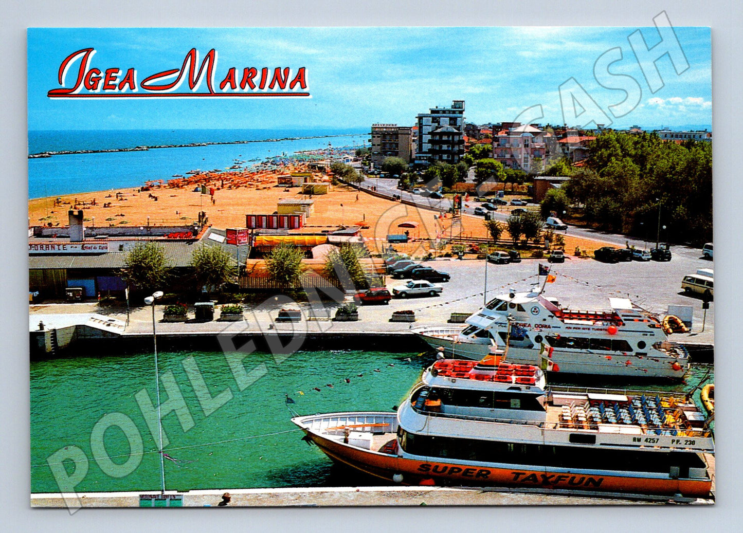 Pohlednice Igea Marina – panorama s loděmi (M15341)