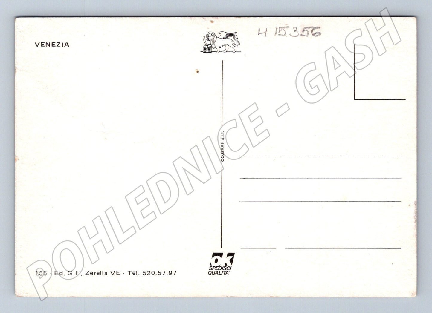 Pohlednice Venezia – gondoly a Dóžecí palác (M15356)