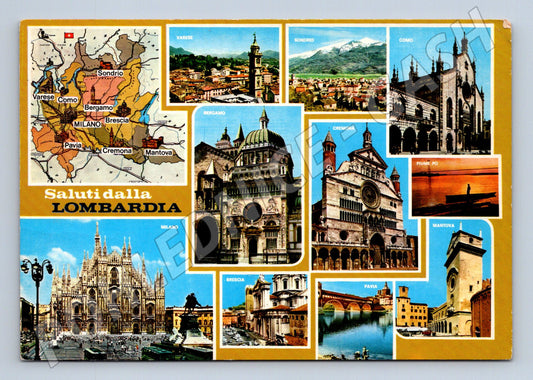 Pohlednice Lombardia – koláž památek (M15357)