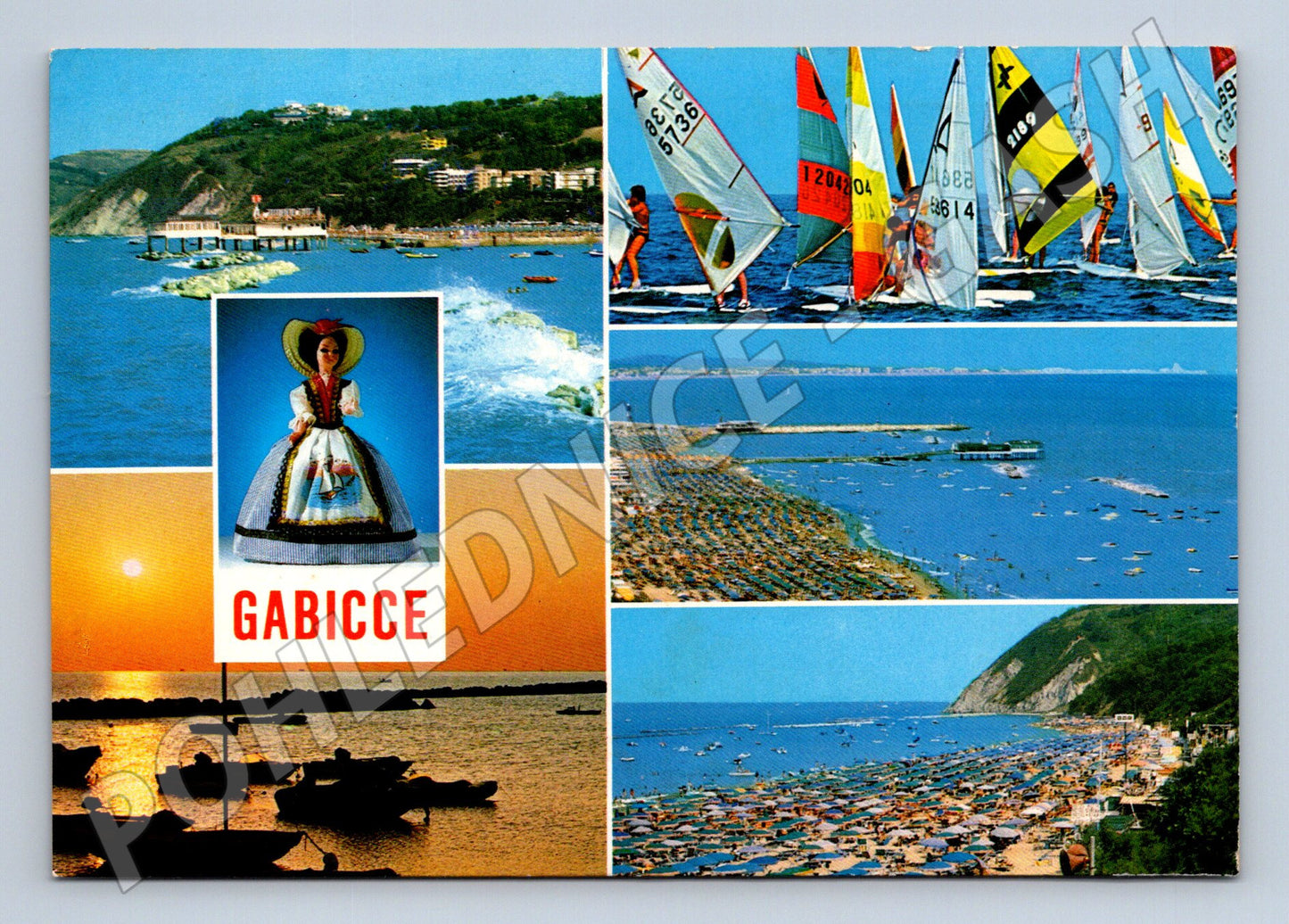 Pohlednice Gabicce Mare – koláž 1989 (M15359)