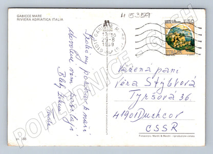 Pohlednice Gabicce Mare – koláž 1989 (M15359)