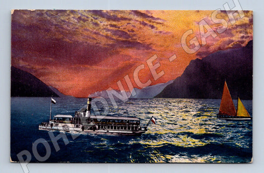 Pohlednice Riva del Garda – parník Italia, plachty (M15370)