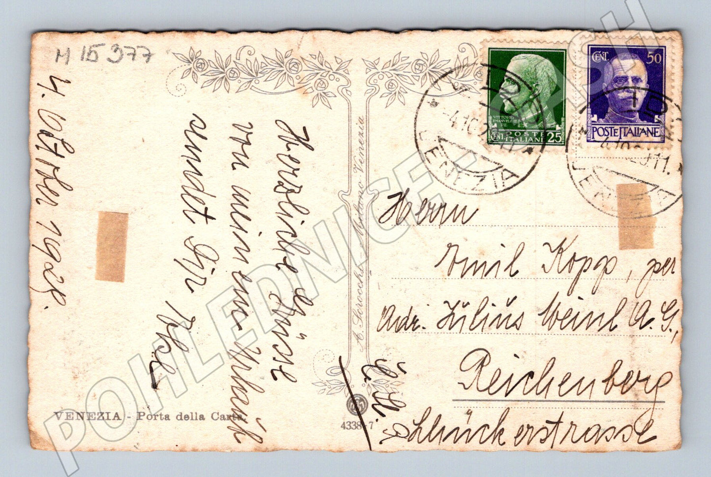 Pohlednice Benátky – Porta della Carta, 1932 (M15377)