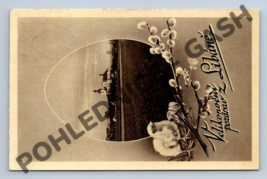 Pohlednice Libáň Velikonoce 1938 (M1538)