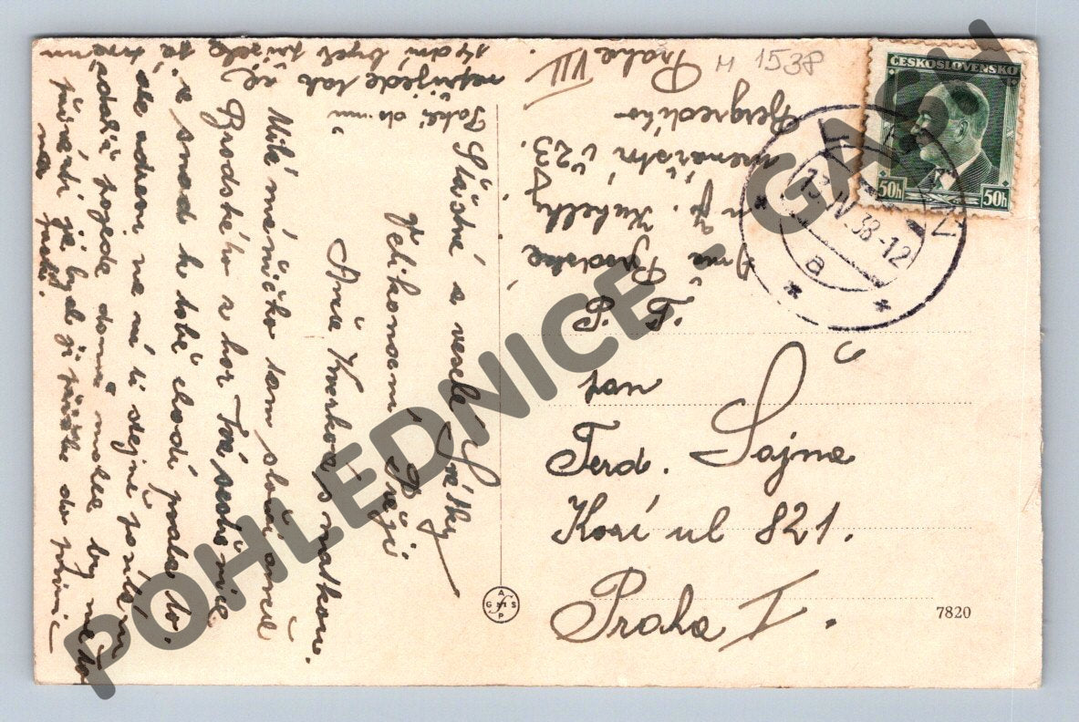 Pohlednice Libáň Velikonoce 1938 (M1538)