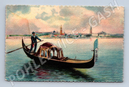 Pohlednice Benátky – gondola, starý motiv (M15384)