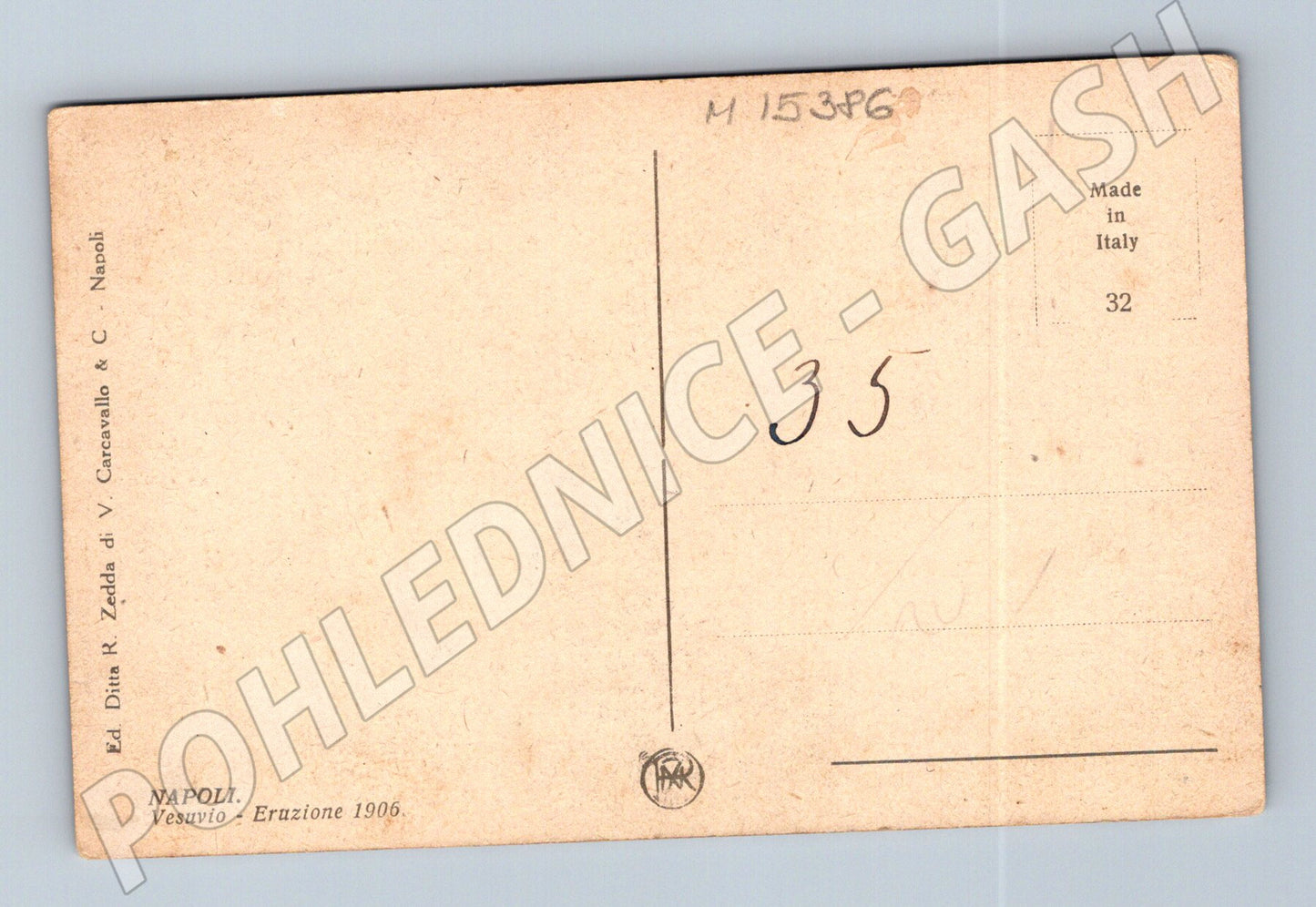 Pohlednice Vesuv – erupce 1906, Neapol (M15386)