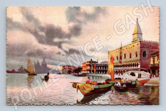 Pohlednice Venezia – Riva degli Schiavoni, lodě (M15387)
