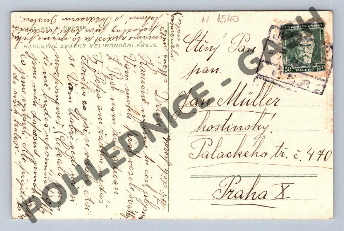 Pohlednice ČSR Velikonoční etnografický motiv (M1540)