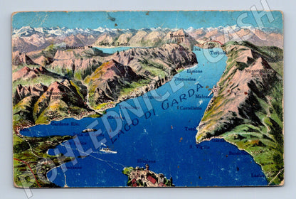 Pohlednice Lago di Garda – mapová, zaslaná (M15408)