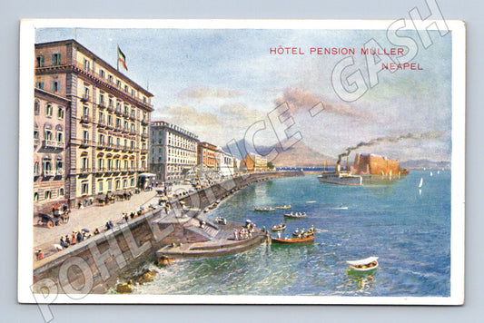 Pohlednice Neapol – Hotel Pension Müller, Vesuv (M15412)