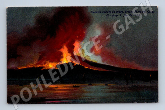 Pohlednice Vesuv – erupce 1906, Torre del Greco (M15413)