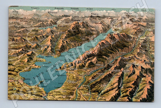 Pohlednice Lago di Garda – topografická mapa (M15419)