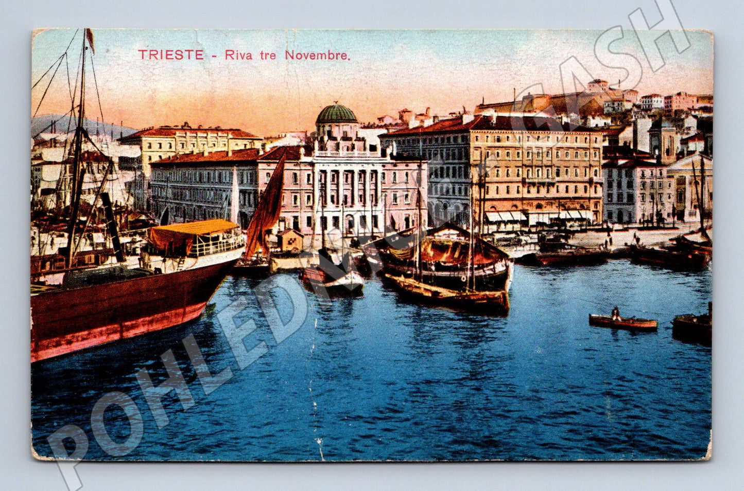 Pohlednice Trieste – Riva Tre Novembre, lodě 1925 (M15425)