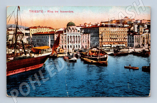 Pohlednice Trieste – Riva Tre Novembre, lodě 1925 (M15425)