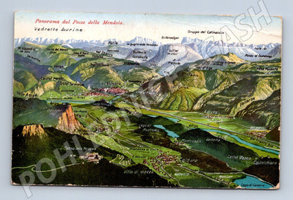 Pohlednice Passo della Mendola – mapa, známky (M15426)