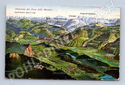 Pohlednice Passo della Mendola – mapa, známky (M15426)