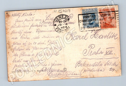 Pohlednice Benátky – průvod gondol, 1924 (M15429)