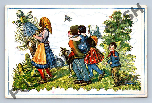 Pohlednice Děti v krojích etnografie 1931 (M1546)