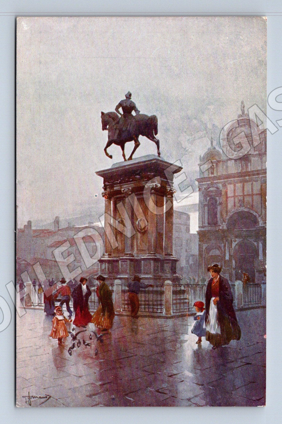 Pohlednice Venezia – Monumento a Colleoni, malba (M15471)