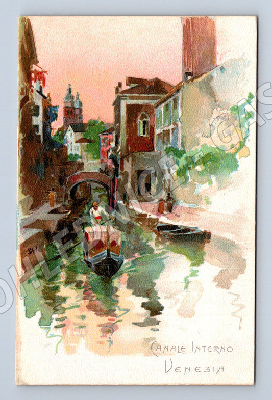 Pohlednice Benátky – Canale Interno, umělecký motiv (M15480)