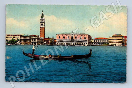 Pohlednice Benátky – gondola, Piazza San Marco, 1966 (M15484)