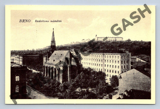 Pohlednice Brno Raduitovo náměstí Špilberk velký formát (M155)