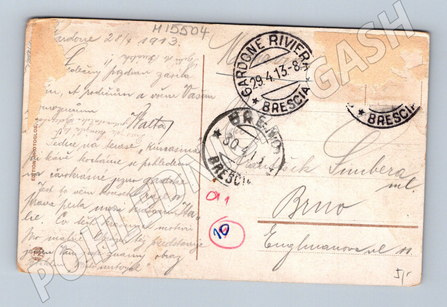 Pohlednice Lago di Garda – Punta San Vigilio, 1913 (M15504)
