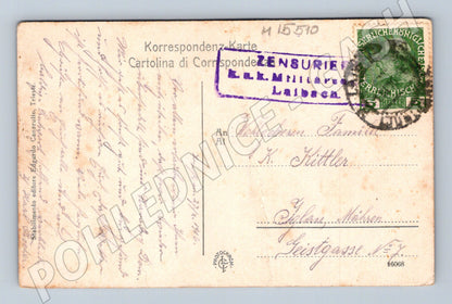 Pohlednice Trieste – spuštění válečné lodě, cca 1915 (M15510)