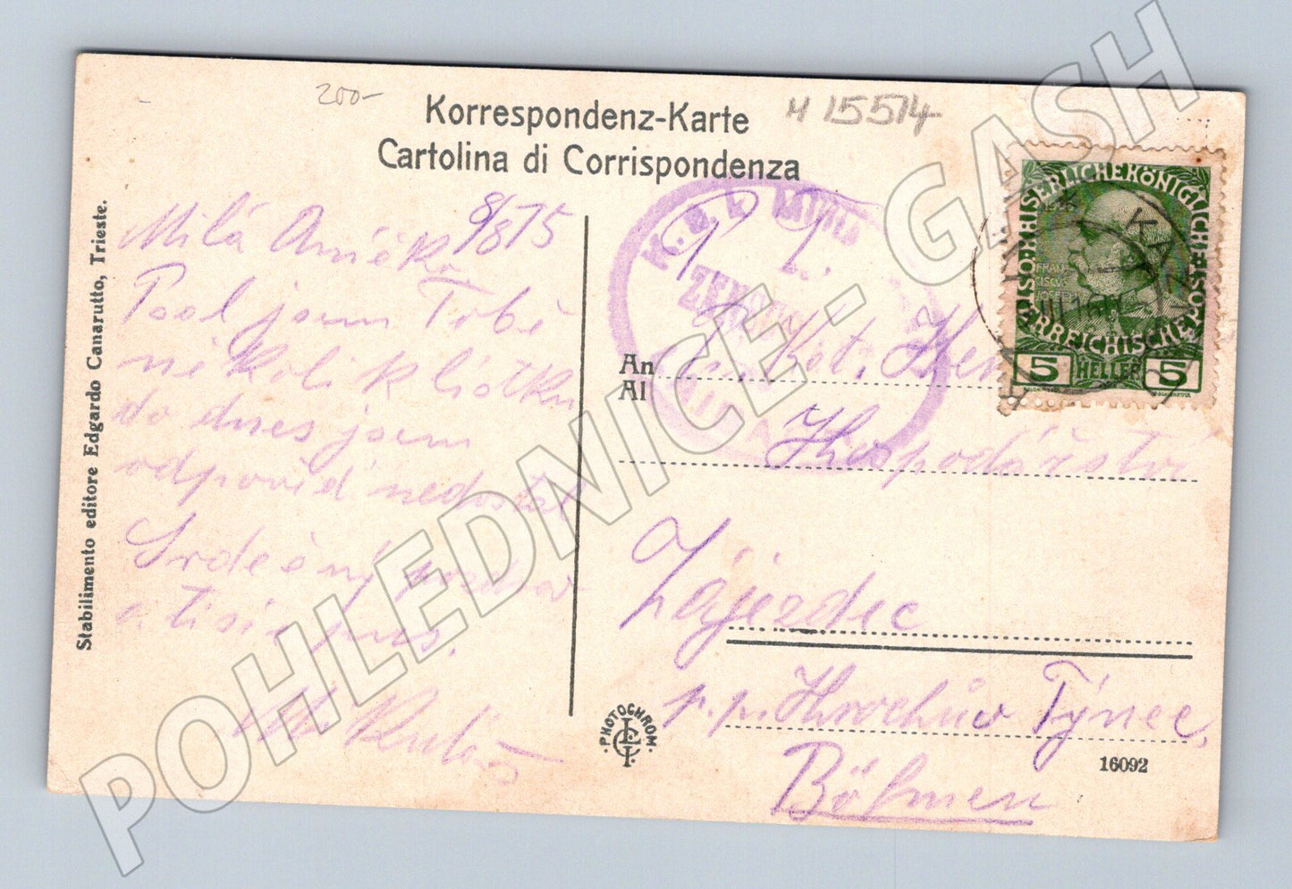 Pohlednice Trieste – panorama, barevná, odeslaná (M15514)