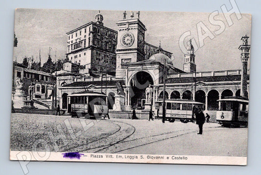 Pohlednice tramvaj na Piazza Vittorio Emanuele, 1918 (M15525)