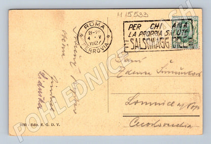Pohlednice Řím – Forum Traiana, 1922, razítko+známka (M15533)