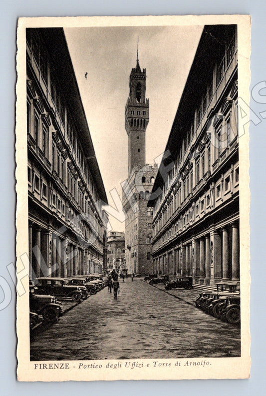 Pohlednice Firenze – Portico Uffizi & Torre Arnolfo, 1935 (M15543)