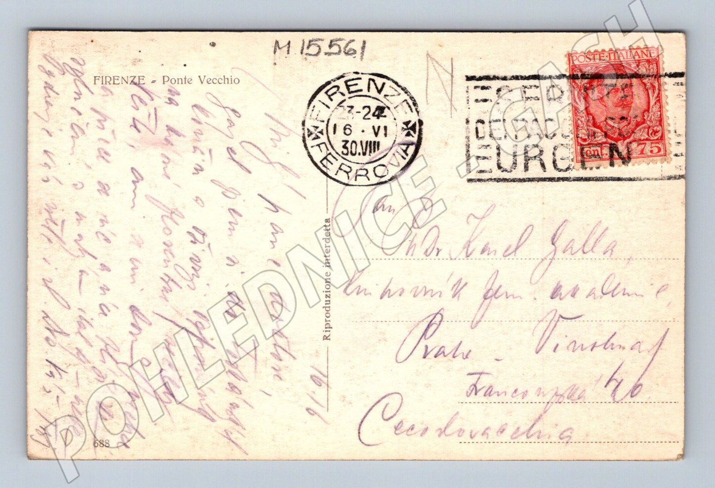 Pohlednice Firenze – Ponte Vecchio, 1930 (M15561)