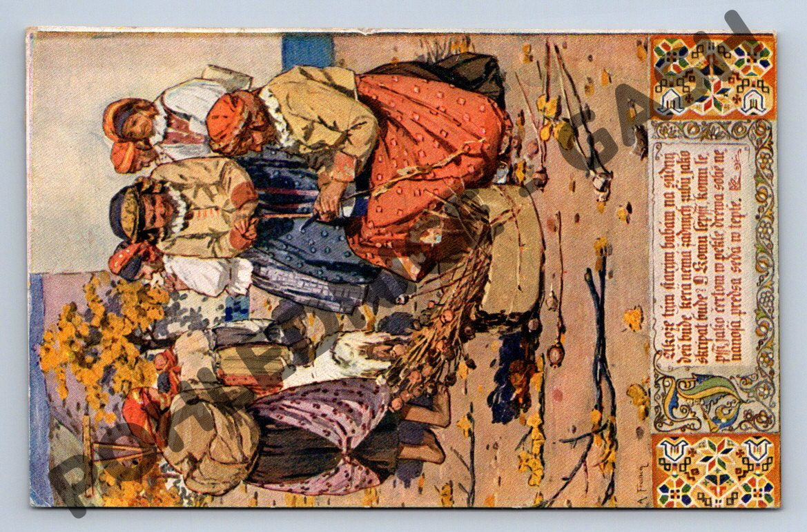 Pohlednice Český folklór kolorovaná etnografie (M1557)