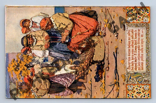 Pohlednice Český folklór kolorovaná etnografie (M1557)