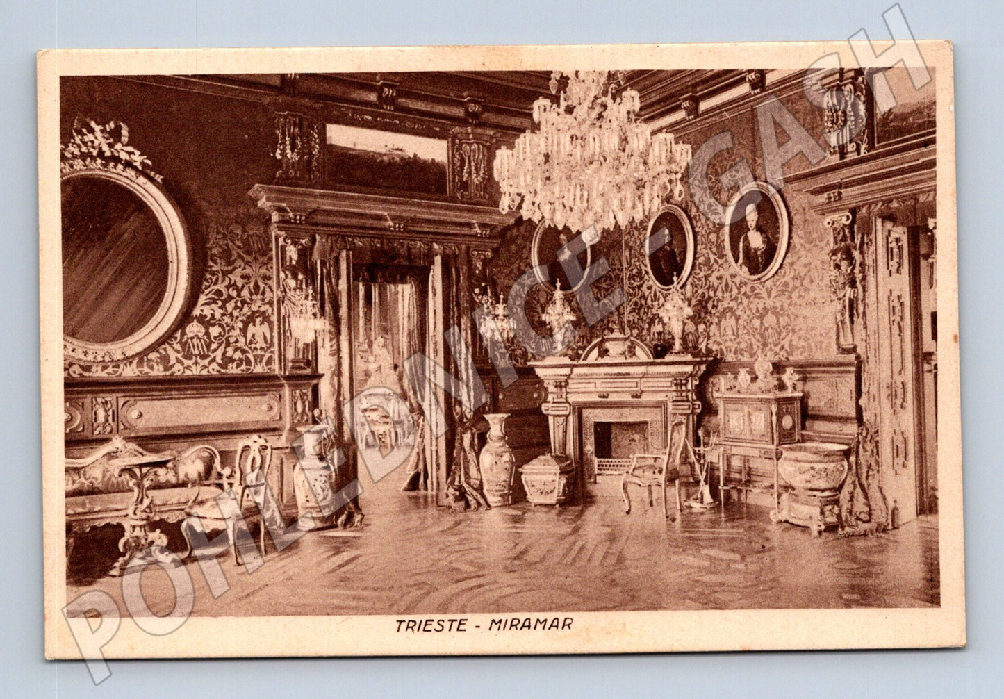 Pohlednice Trieste Miramare – historický interiér (M15579)