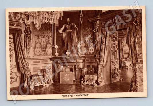 Pohlednice Trieste Miramare – interiér zámku (M15581)