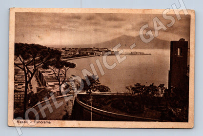 Pohlednice Neapol – panorama + Vesuv, 1937 (M15584)