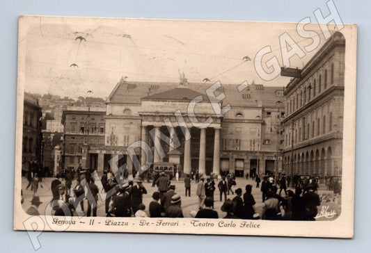 Pohlednice Genova – Piazza De Ferrari + divadlo (M15607)