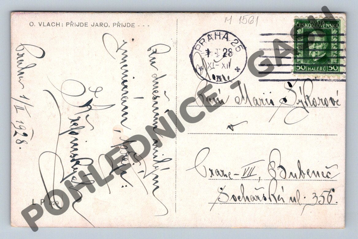 Pohlednice O Vlach folklór kroje ČSR 1928 (M1561)