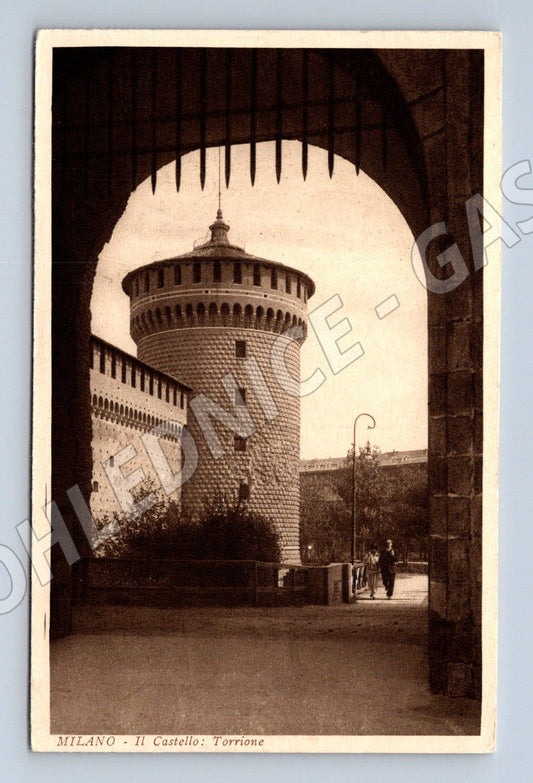 Pohlednice Milano – Castello Sforzesco, vstupní věž (M15618)