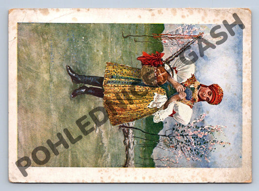 Pohlednice Žena v kroji R Schloser etnografie (M1562)