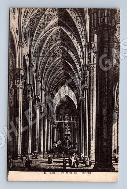 Pohlednice interiér katedrály – Německo, grafika (M15651)