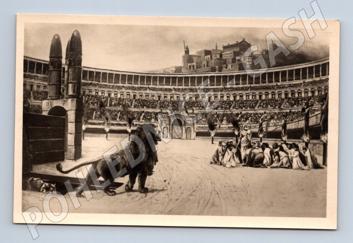 Pohlednice Řím – Circo Massimo, lev v aréně (M15681)