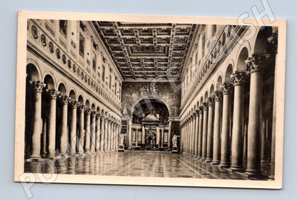 Pohlednice Řím – interiér San Paolo fuori le mura (M15691)
