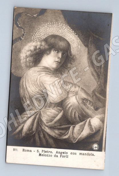 Pohlednice Melozzo da Forli – anděl s mandolou, Řím (M15703)